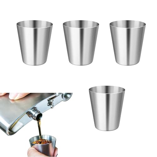 Doyime �V���b�g�O���X �Z�b�g �X�e�����X 4�Z�b�g 30ml 1�I���X �����p �~�j�O���X �����O���X �E�C�X�L�[�J�b�v �g�уR�b�v �ۂ݂̂���₳������������ �L�����v���s �E�C�X�L�[�e�L�[����p