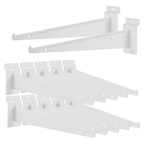 12PCS 12' Slatwall Shelf Bracket with Lip, Heavy Duty Slat Wall Accessories