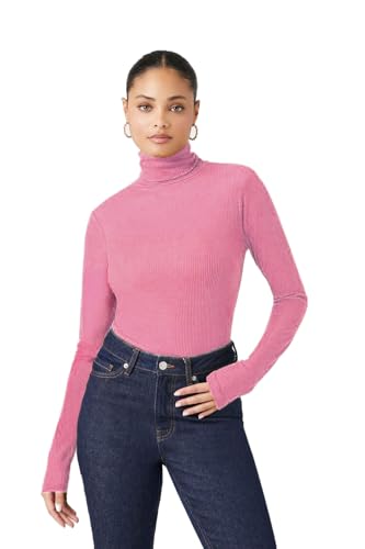 Image of Emmalise Womens Turtleneck Top Long Sleeves Fitted Ribbed Top