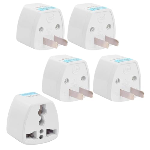 Image of Ocko Universal Type A US Conversion Adapter Plug | 2 Flat Pin Converter Socket | Indian to Universal Adapter | USA, Canada, Brazil to India | Suitable for Laptop, Camera, Charger (Pack of 5, White)