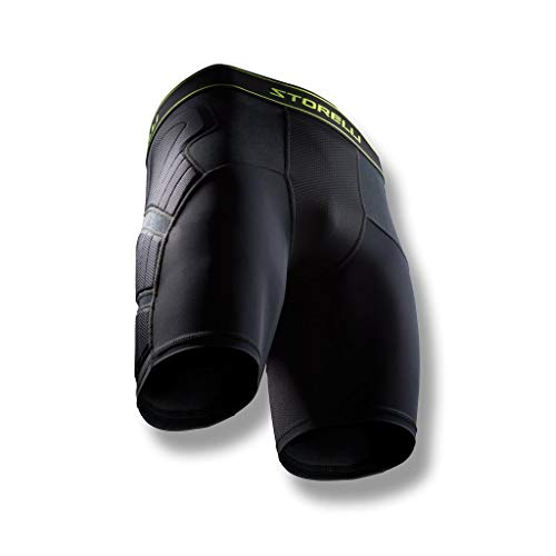 Storelli Unisex BodyShield Impact Sliders | Padded Soccer Sliding Undershorts | Enhanced Lower Body Protection | Black | Youth Extra Large