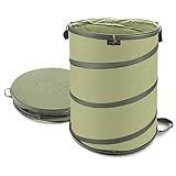 YUDI & GARDEN Hard Bottom 45 Gallon-Collapsible Garden Bag,Collapsible Trash Can,Pop Up Trash Can for Camping,Pop Up Garbage Can,Pop Up Leaf Barrel,Reusable Yard Waste Bags for Patio,Leaf,Lawn,Camp