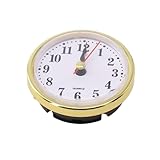 Reloj de cuarzo con números árabes de repuesto y ribete dorado, varios tamaños