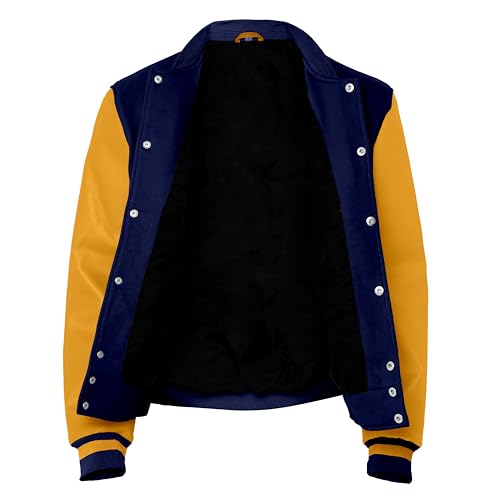 Image of Baseball Wool Letterman Varsity Faux Leather Sleeve For Men | Wool Varsity Bomber Jacket