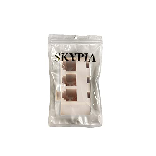 SKYPIA 3-Way Line Wall Splitter Adapter RJ11 Ivory Phone Three Way Triplex Divider RJ-11 Plug Jack Cord Splitter Audio Data Signal Cable Triple Connector Outlet Snap-in Component - Thumbnail 5