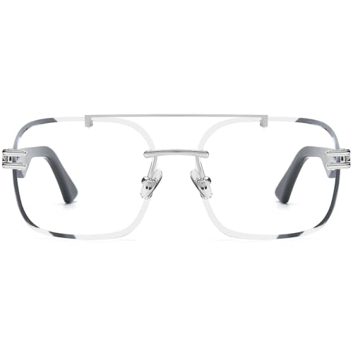 Image of HEPIDEM Really Buffalo Horn Handmade Glasses Frame,Oversize Big Square Rimless Buffs Eyeglasses 0042