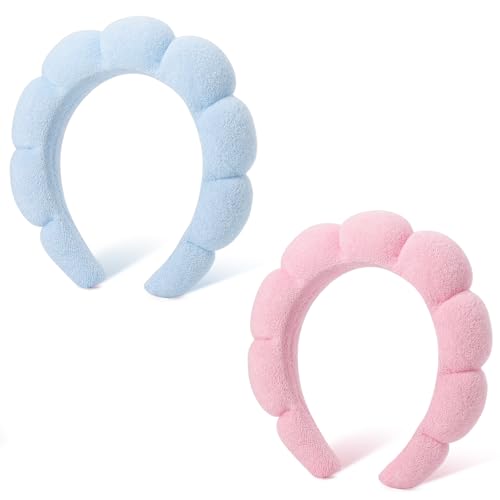 DRESHOW Spa Headband for Women Sponge Headband for Washing Face Clouds Soft Terry Cloth Makeup Skincare Headbands
