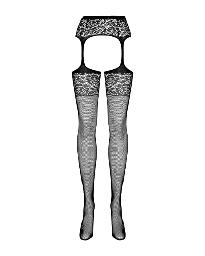 Collant noir façon bas résille pour soirée chic et glamour S500