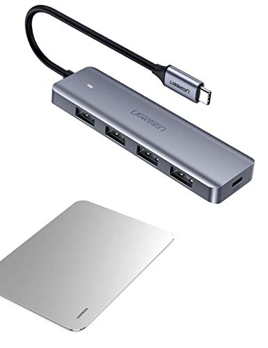 UGREEN USB C Hub 4 Ports with Mouse Pad Bundle Compatible for MacBook Pro, iMac, Samsung Galaxy Note 10 S10 S9, LG, Google Chromebook Pixelbook, Dell XPS, Oculus Rift S,Lenovo Yoga