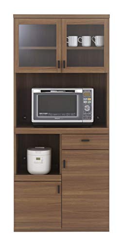 フナモコ 食器棚 スマートキッチン 幅79.2×奥44.5×高180cm リアルウォールナット 日本製 完成品 SKD-81R