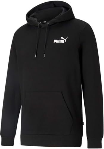 Image of PUMA Men's Essentials Small Logo Fleece Hoodie, Black Ah25, 4XL Big