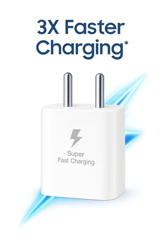 Image of 25W Charger for Samsung Galaxy A05 with Type-C to C Cable | Super Fast Charging PD Adapter for Galaxy S26 /S25 Ultra, S24 FE, M17e /A36 /A16, M15 /M17 /M55 5G, F17 /F70e /Z Fold & S /A /M /F /Z Series Phones