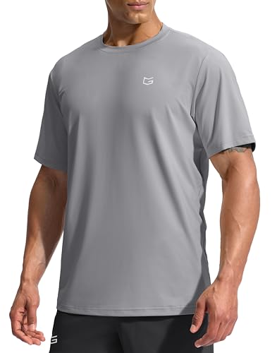 Image of G Gradual Men's Sun Protection Swim Shirt UPF 50+ Rash Guard Short Sleeve Quick Dry Water Hiking Workout Shirts for Men