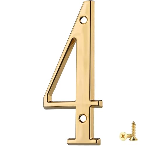 Numéro civique moderne en laiton brillant numéro en cuivre 3d moderne porte chiffres signalisation plaque numéros adresse de la maison panneau routier flottant apparence et facile à installer 7,5 cm