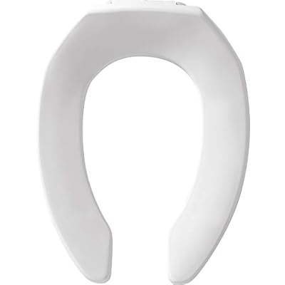 CHURCH 295SSCT 000 Commercial Open Front Toilet Seat without Cover will Never Loosen & Reduce Call-backs, ELONGATED, Plastic, White