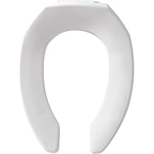 CHURCH 295CT Commercial Open Front Plastic Toilet Seat, Heavy Duty Industrial Seat without Lid, Secure Installation for Long Lasting Use, Made in USA, Elongated, White
