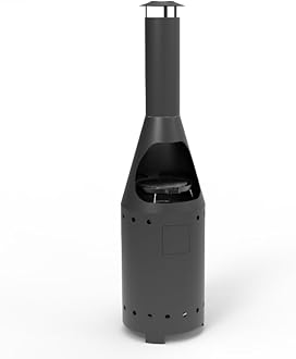 Casa Mia Alto Gas Chiminea with Cooking Griddle: Ultimate Patio Heater, BBQ Grill and Stylish Chiminea for Garden