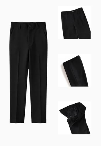 Image of DHTS Boys Dress Pants (Size 2-20 Years) Slim Fit Uniform Pants for Toddler & Teens