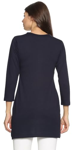 Image of In Love Women's Plus Size Printed Long Tops, Round Neck 3 /4 Sleeve Relaxed Fit Longline T-Shirt Tunic