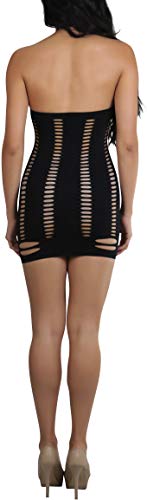 Image of ToBeInStyle Women's Stretch See Through Fishnet Novelty Mini Rave Party Dress