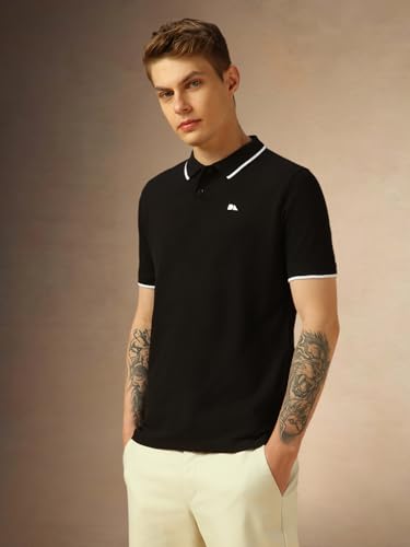 Image of Dennis Lingo Men's Poly Cotton Loose Fit Solid Half Sleeve Polo T-Shirt