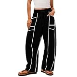 Womens Wide Leg Sweatpants Baggy Drawstring High Waisted Lounge Pants 2025 Fall Fashion Joggers Pants Trousers with Pockets