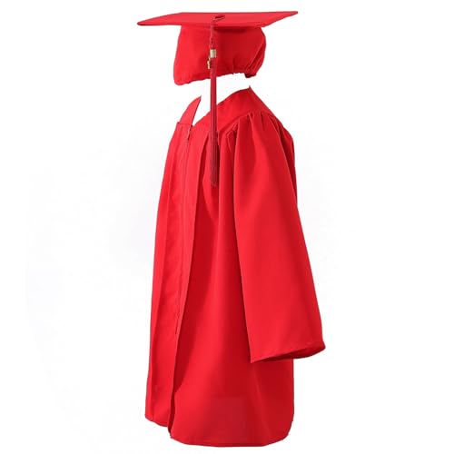 Robe de remise de diplôme préscolaire et bonnet avec pompon pour la fête de fin d'année des enfants