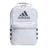 adidas Santiago Lunch Bag Cooler for Women and Men, Insulated Food Container Box with Mesh Pocket, Twill White/LGH Solid Grey/Onix Grey/3.0, One Size