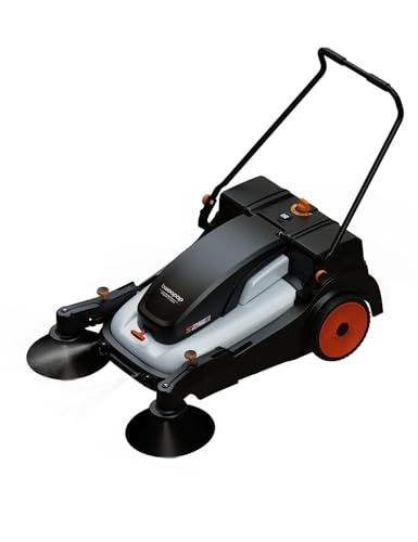 bwoopop Walk-Behind Hand Push Floor Sweeper | 41" Battery-Powered |