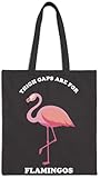 Léger et compact Thigh Gaps Are For Flamingos Sac fourre-tout en toile Motif flamant rose, Noir , Taille unique