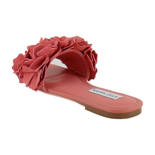 Steve Madden Women's Flo Sandal, Coral Leather, 6.5