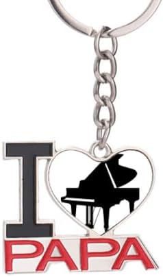 DIYthinker Piano Classical Music Instrument Pattern Keychain Metal Keyring Holder Love PAPA Father image 2