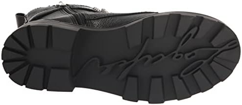 KARL LAGERFELD PARIS Women's Lug-Sole Maeva Combat Boot with A Crystal Detailed Fashion, Black, 7 | Image 3