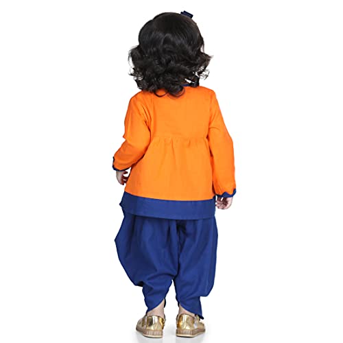 Image of BownBee Ethnic Wear Cotton Kurta Dhoti Traditional Dress Set for Baby Boys, Front Open Embroidered With Full Sleeves and V Neckline, Ideal for All Festivals