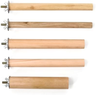 Therapeutic Bird Perches That Will Transform Your Pet's Life 7 DVHEY Bird Perch,5 Pieces Wooden Parrot Claw Standing Stick with Different Diameter and Lengths for Budgies Parakeet Canaries Cockatiel,Bird Cage Accessories (5 pcs Perches Pole)