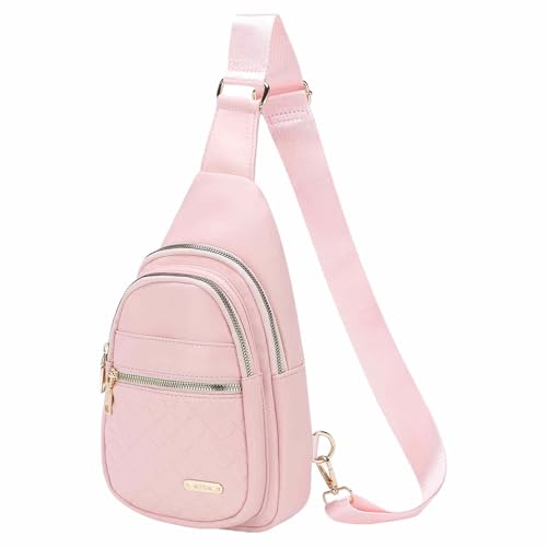 Sac bandoulière cuir synthétique rose de sport et running DTGN