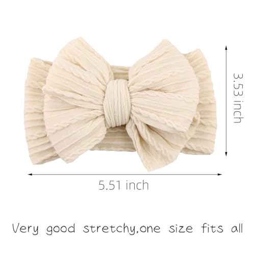 KIDOCHEESE Baby Headbands Super Stretchy Hair Bows Soft Nylon Hairbands Handmade Hair Accessories for Newborn Infant Toddlers2