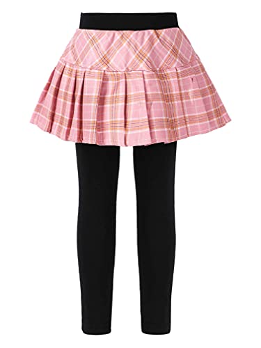 easyforever Toddler Girls Snowflake Print Leggings with Ruffle Tutu Skirt Fleece Lined Warm Thick Pantskirt Pants Tights