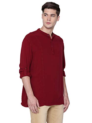 Image of Identiti Men Solid Slim Fit 100% Viscose Casual Shirt /Kurta for Men