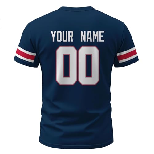 Image of ANTKING T-Shirt Custom Name Number Crewneck Short Sleeve for Men Youth Gifts