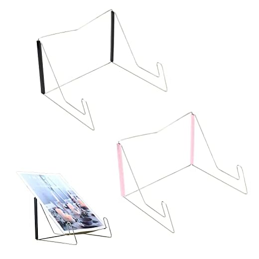 ZDNT 2 piezas Soporte de Libros Caballetes para Mesa Soporte de libros plegable de metal Atril para Libros Atril Estudio Soporte multifuncional para Diferentes Tipos de Libros,libro de cocina,receta