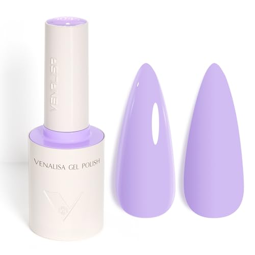 VENALISA Lavender Purple Gel Nail Polish 1 Pcs Light Purple Gel Polish Pastel Color High Gloss Soak Off U V Nail Manicure Salon and DIY at Home Gifts for Women