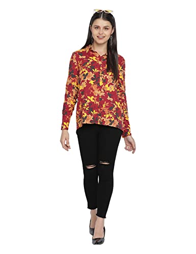Image of oxolloxo Garden Fused Tropical Print Women Shirt