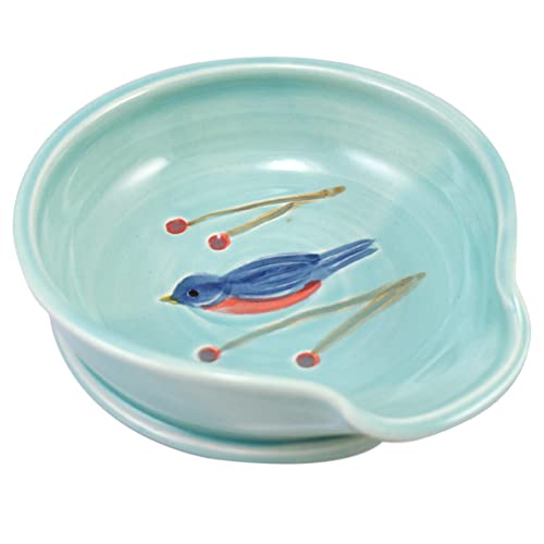Modern Artisans HD1028 Garden Birds American Made Stoneware Collection: Bluebird Spoon Rest cover