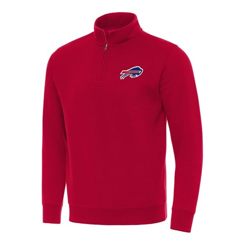 Antigua Men's Red Buffalo Bills Victory Quarter-Zip Pullover Antigua Men's Red Buffalo Bills Victory Quarter-Zip Pullover