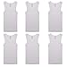 Buyless Fashion Boys Scoop Neck Tagless Undershirts Soft Cotton Tank Top (6 Pack) 6-7 White