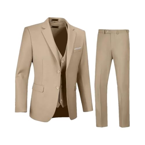 Men's Tuxedo Outfits for 3-Piece Wedding Business Set Jacket Vest Trousers Suit