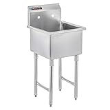 DuraSteel Stainless Steel Prep & Utility Sink - 1 Compartment Commercial Kitchen Sink - NSF Certified - 18