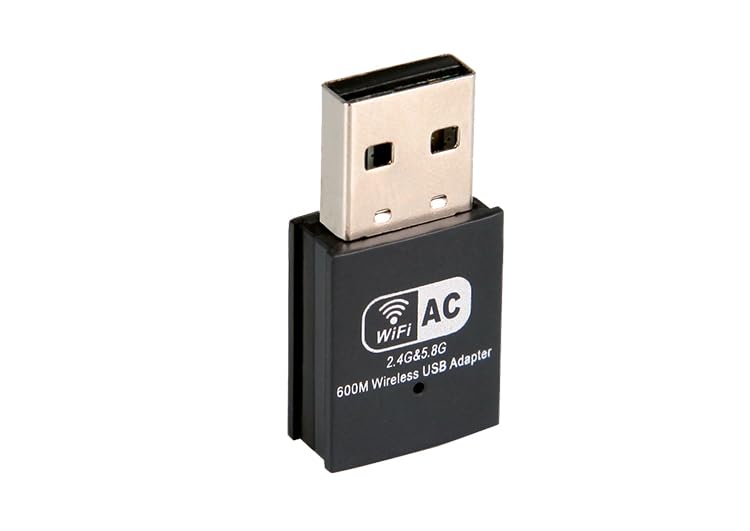JAPOO RTL8811AU WiFi Wireless USB WiFi Adapter for Desktop PC and Laptop,600Mbps High Gain Dual Band 5dBi Antenna 5.8G/2.4G WiFi Adapter,Supports Win7/8/11/10/Linux (No Antenna)