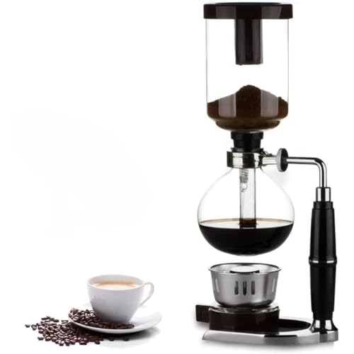 Iuseike コーヒー サイフォン サイフォン式コーヒーメーカー ポットフィルターポッ サイフォンコーヒー 家庭用沸騰式 コーヒーメーカー 耐熱ガラスコーヒーマシンフィルター (4〜5人分(550ml))